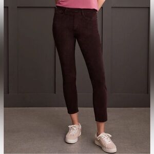 NWT Tribal Jeans Audrey Corduroy Mid Rise Pull On Slim Ankle Brown 6 12